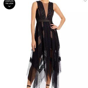 BCBGMAXAZRIA BCBG Andi lace trim evening dress Size 4 ($398 Retail)